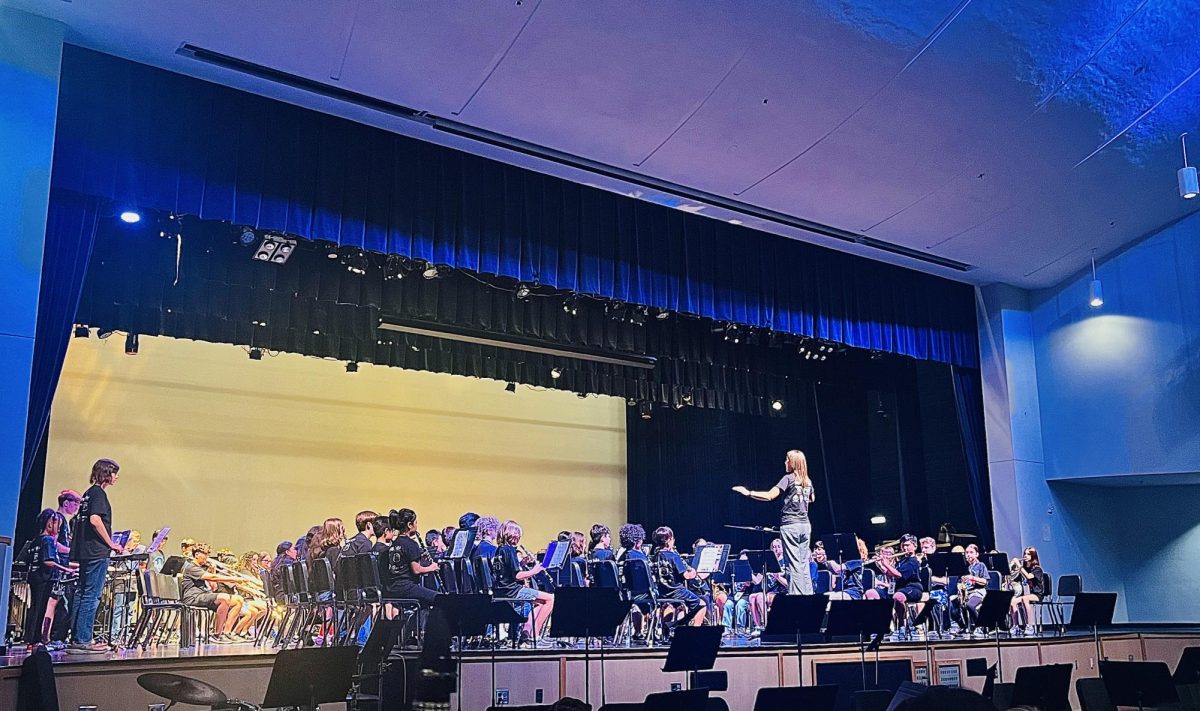 In this photo— the beginning band of Band Camp are performing their pieces that they worked hard to perfect!