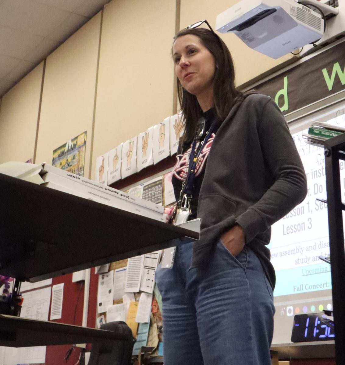 The 2025-2026 Teacher of the Year is finally announced! Mrs. Kuperman, one of our two band teachers, is honored to be the Teacher of the Year. She says, "I feel very honored to be the Teacher of the Year. To be honest, I am so happy that our band program and the hard-working students will receive some well-deserved attention and recognition.”