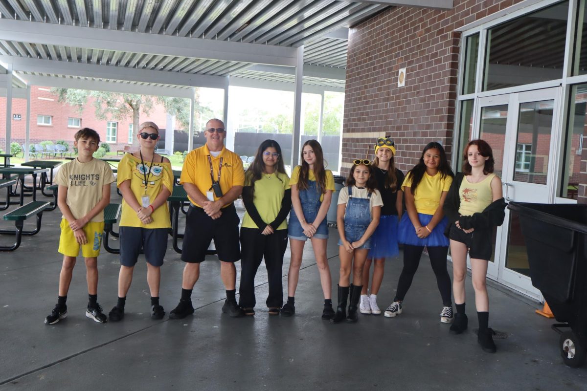 Mr. Minion and his mini minions help keep the school safe from drugs.