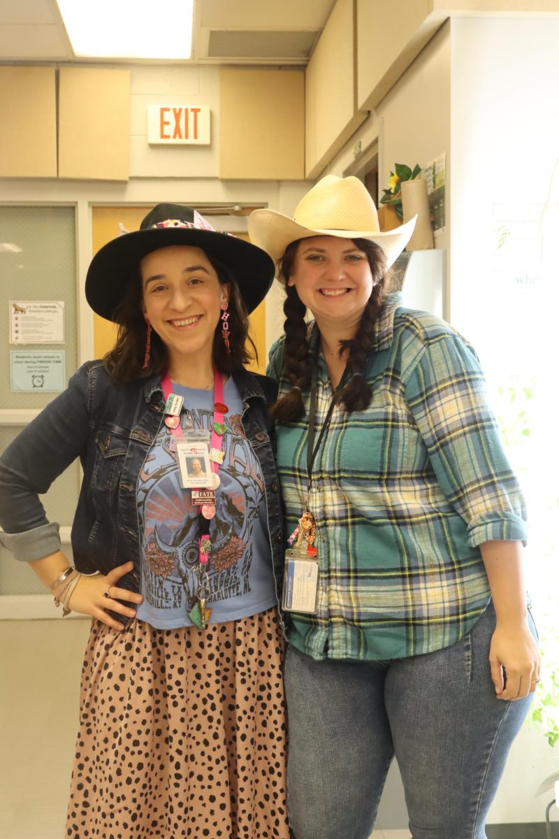 Mrs. Maiden and Mrs. dressed up for country western/country club