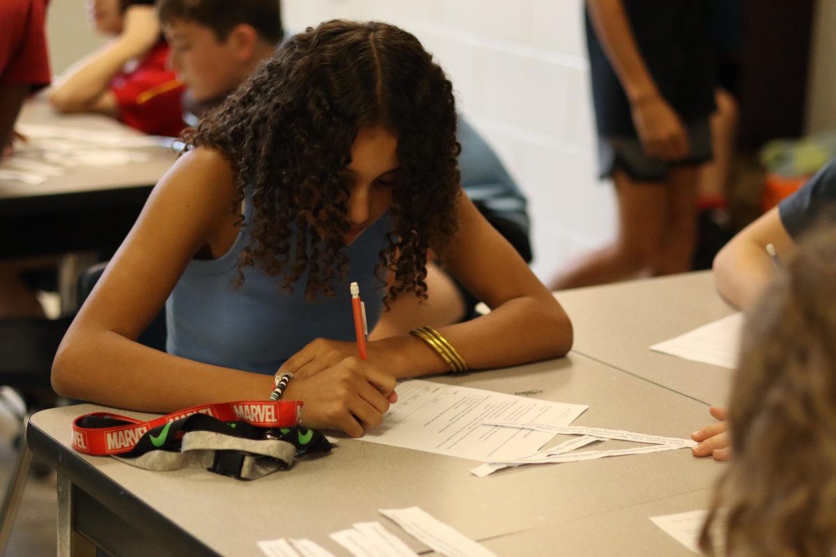 Emely Cespedes (7th) is writing about the murder mystery of Pete Van Horn.