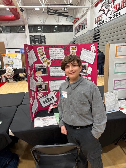 John won 3rd place with his project
