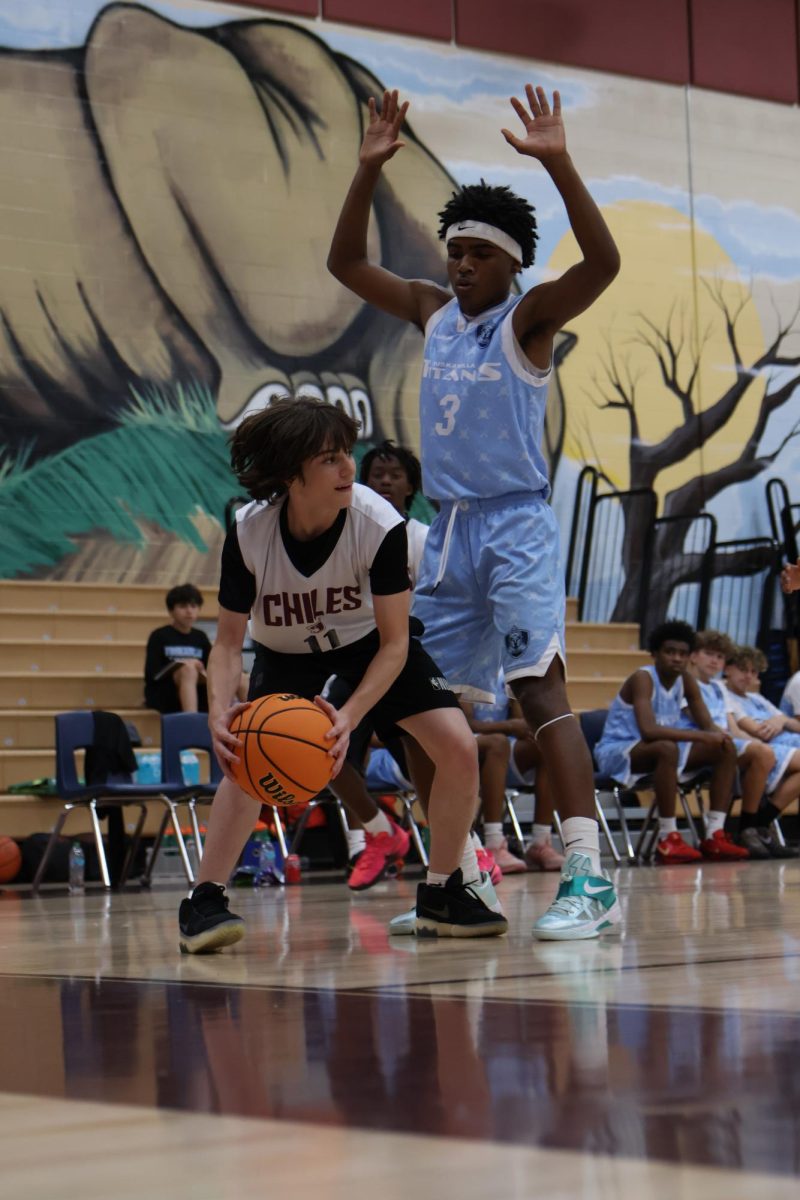 This is Joel Urbina (8) about to shoot the ball and make the point.