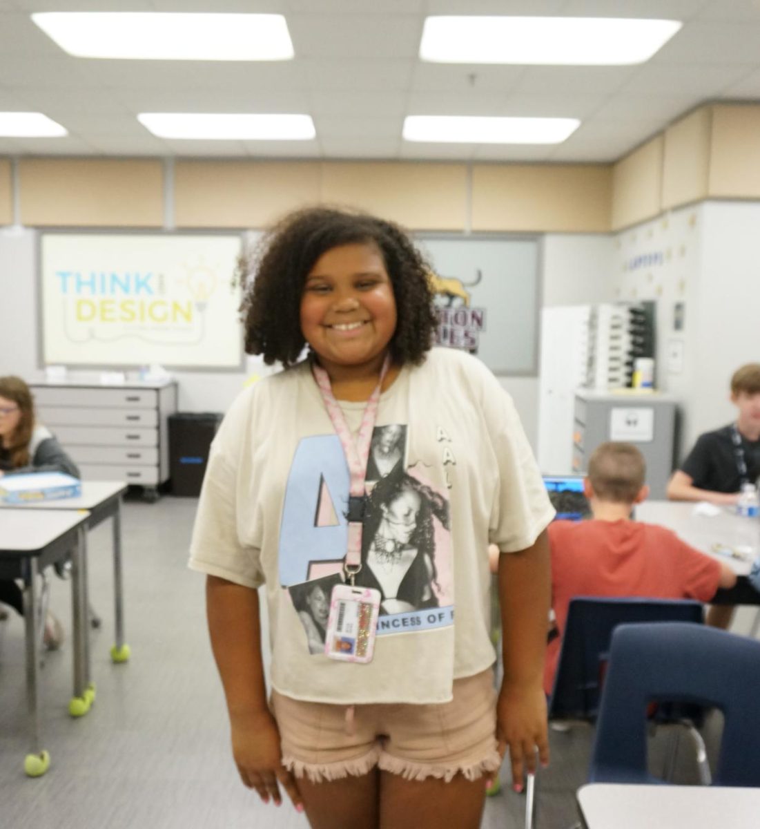 Sixth Grader Kylie Davis plays volleyball. "The best part is getting out energy."
