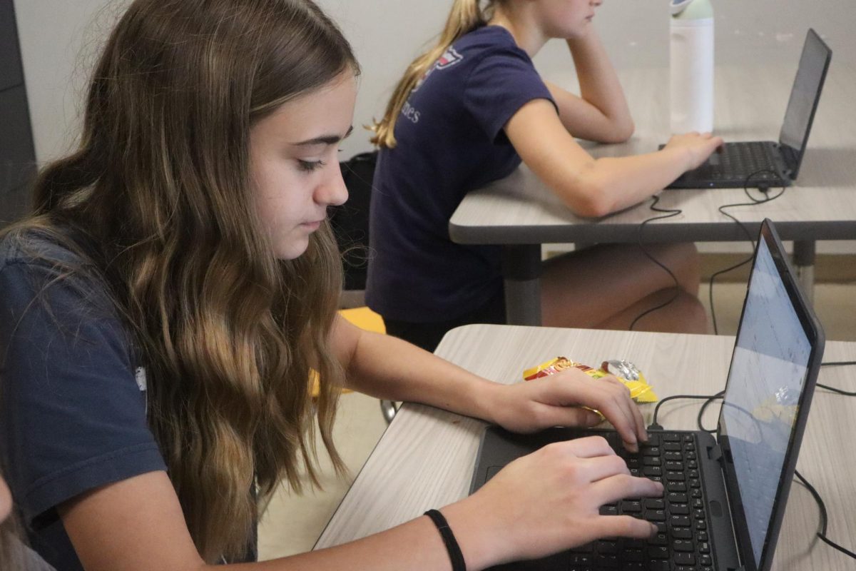 Adriana Downey (7), has had the chance to have the amazing Mrs. Borosky for a teacher this yea. This  class is all about career clusters. Adriana said, "I like this class because we get to play Minecraft and Mrs. Borosky is very nice.